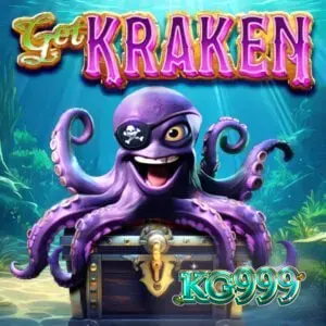 The underwater theme of the Get Kraken slot game featuring the central Kraken wild symbol.
